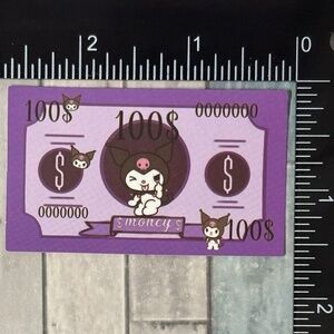 🌀10/$10🌀 Sanrio Banknote Reusable Waterproof Vinyl Sticker Decal